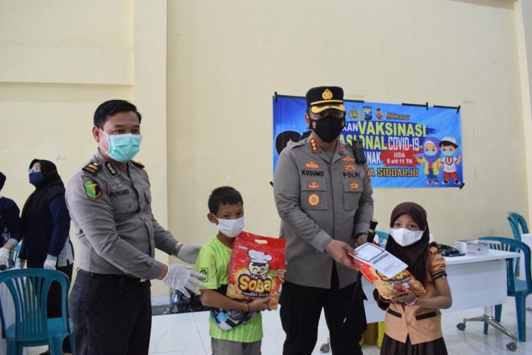 Polresta Sidoarjo Siap Layani Vaksinasi Anak 24 Jam Non Stop