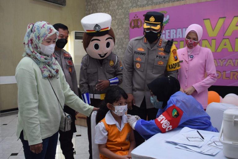 Polresta dan Yayasan Kemala Bhayangkari Gelar Vaksinasi Anak