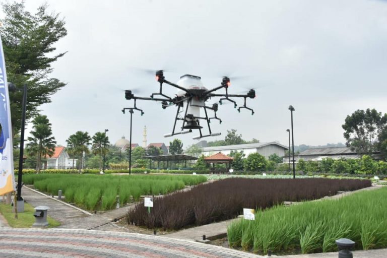 Petro Gresik Jajal Pemupukan Pakai Alat Drone