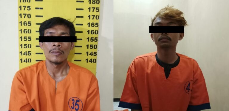 Dua pencuri diamankan ke Polsek Songgon, Banyuwangi setelah disergap massa.