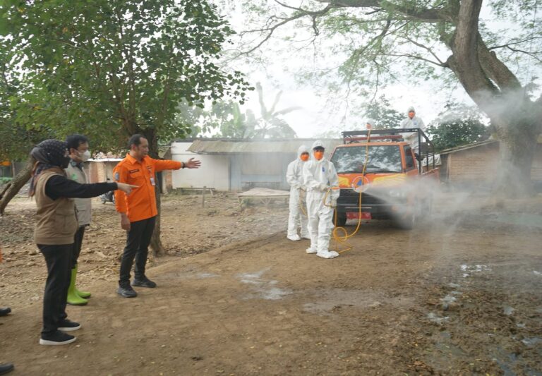 Kendalikan Kasus PMK, Disnak Jatim Lakukan Penyemprotan Pasar Hewan di Perbatasan Jateng