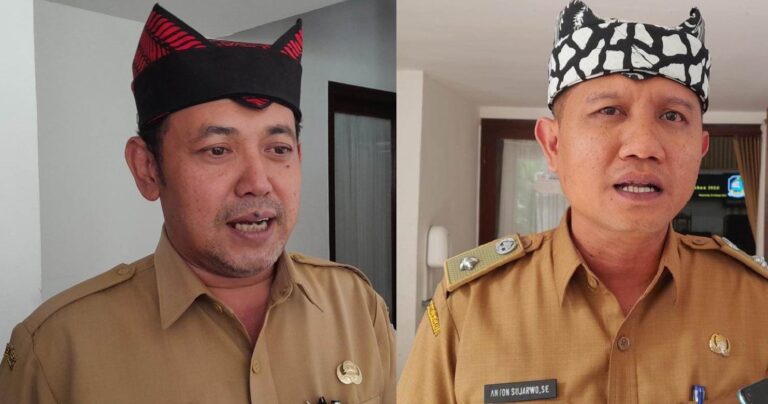 Plt. Kadis Pemberdayaan Masyarakat dan Desa Banyuwangi Ahmad Faisol dan Ketua Askab Banyuwangi, Anton Sujarwo.