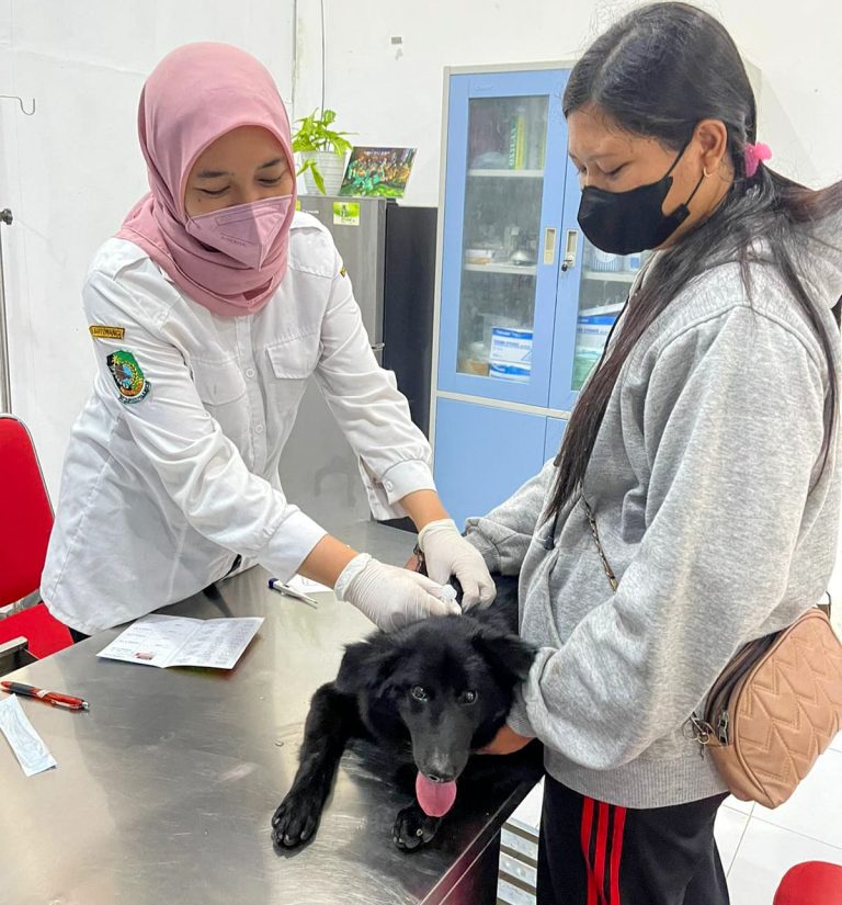 Vaksinasi rabies pada hewan piaraan di Banyuwangi, belum lama ini. (foto/ist)