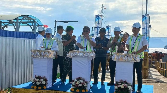 Peresmian ground breaking peningkatan kapasitas dermaga di Pelabuhan Gilimanuk, Bali, Jumat (23/6/2023) siang. (Foto/udi)