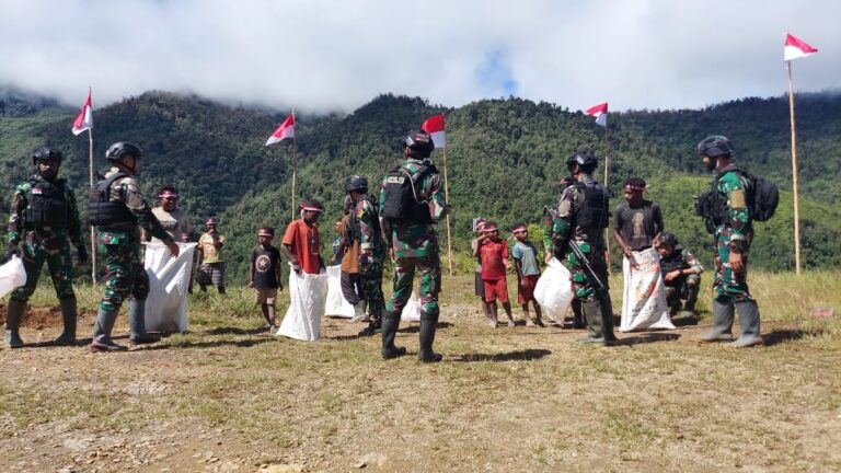 Sambut Kemerdekaan RI, Satgas Yonif PR 433/JS Gelar Lomba di Distrik Yigi Papua