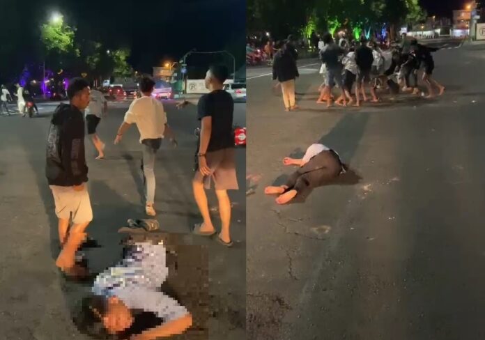 Aksi pengeroyokan di kota Banyuwangi. (ist)