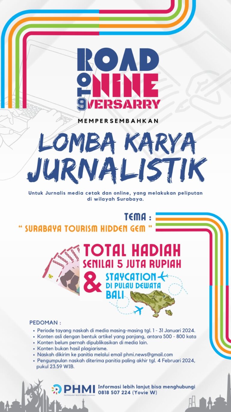 Jelang HUT ke-9 Tahun, PHMI Gelar Lomba Tulis Bertema ‘Surabaya Tourism Hidden Gems’