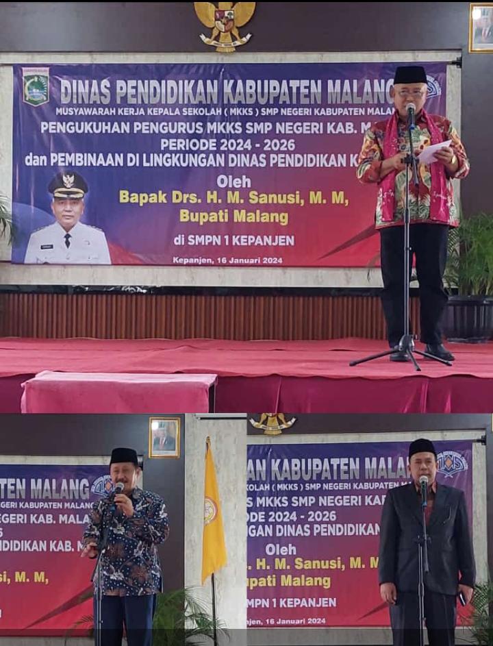 Dikukuhkan, Pengurus MKKS SMP Negeri Kabupaten Malang Periode 2024-2026