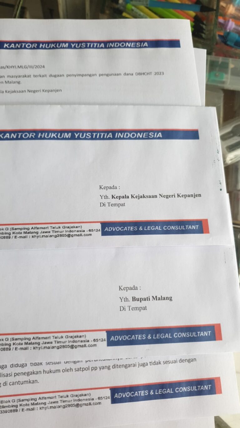 KHYI Laporkan Dugaan Korupsi DBHCHT Kabupaten Malang ke Kejari Kepanjen