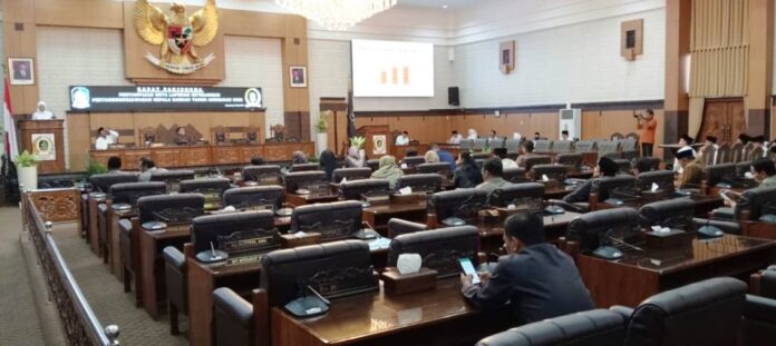 Paripurna DPRD Banyuwangi dengan agenda LKPJ Bupati tahun 2023, Senin (18/3/2024). (Foto/udi)