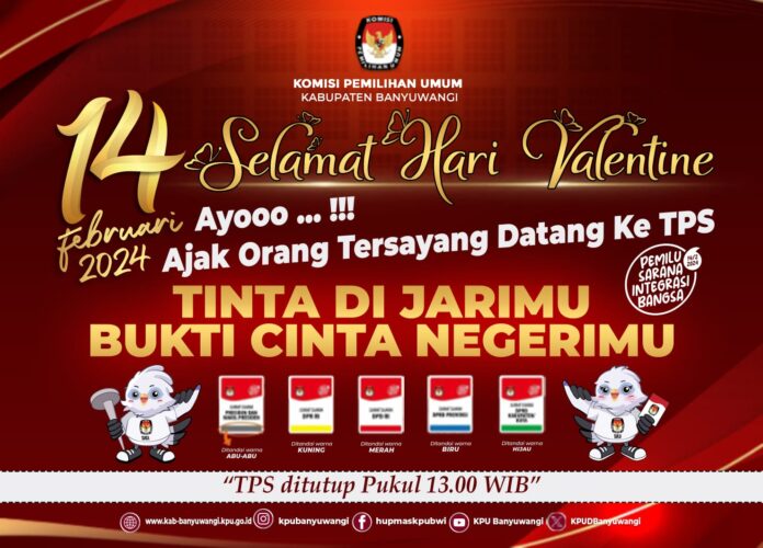 Ajakan memilih Pemilu dari KPU Banyuwangi. (Foto/ist)