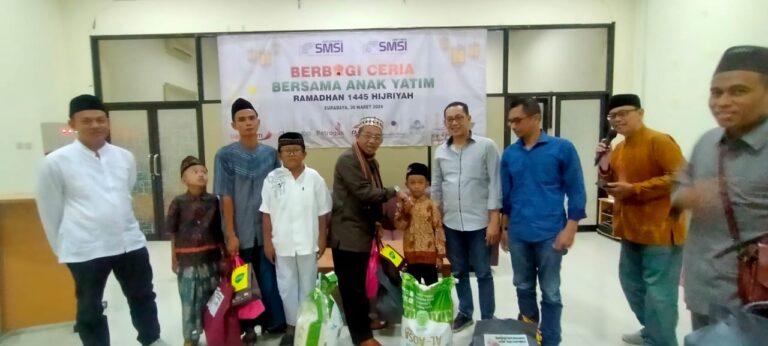 SMSI Surabaya – Korporasi Salurkan Bantuan dan Santunan ke Puluhan Anak Yatim Piatu